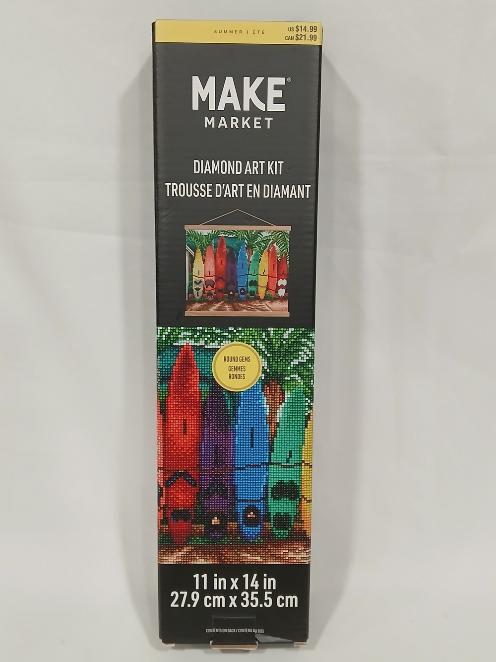 Diamond Art Kit By Make Market Surfboards Diamond Dotz 11" X 14" New Open Box